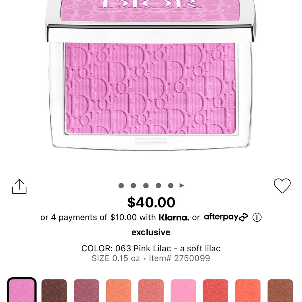 NIB Dior Backstage blush, pink. Never opened or used.